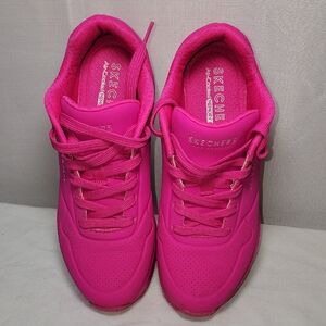 Skechers Pink Sneakers Vibrant Low-Top Athletic Shoes